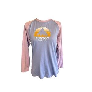 Burton Girls XL DryRide Raglan Long Sleeve Shirt Pink Purple Mountain Graphic